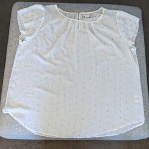 Liz Claiborne Sheer Blouse with Gold Foil Detail